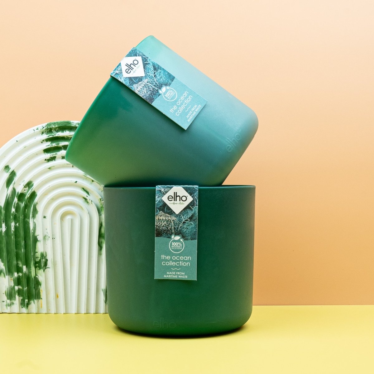 Übertopf Elho Ocean Collection Pazifikgrün, Gesamtansicht