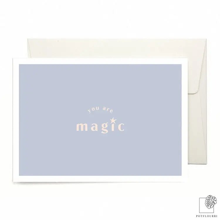 Grußkarte „Magic" aus cremeweißem Recyclingpapier – potflourri