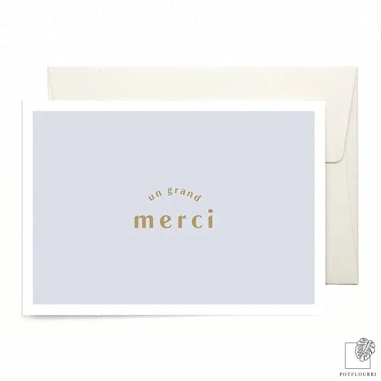Grußkarte „Un Grand Merci" aus cremeweißem Recyclingpapier – potflourri