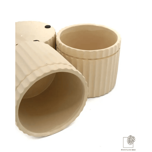 Steingut-Übertopf SAMARRA in Wüstensand-Optik, 12 cm – potflourri
