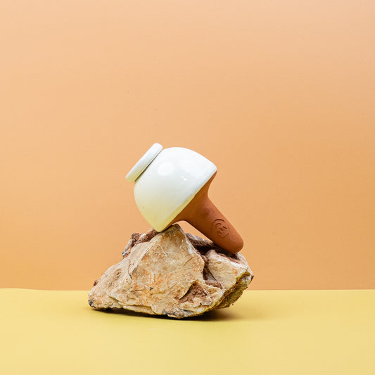 Selbstbewässerung Le Vivant Olla Weiß, glasierte Terrakotta – potflourri