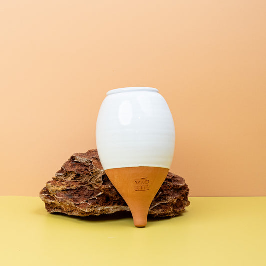 Selbstbewässerung Lutoya Olla Weiß, Terrakotta mit Glasur – potflourri