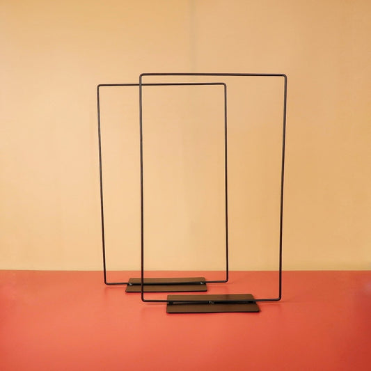 Airplant Holder Rectangle Black aus robustem Metall – potflourri