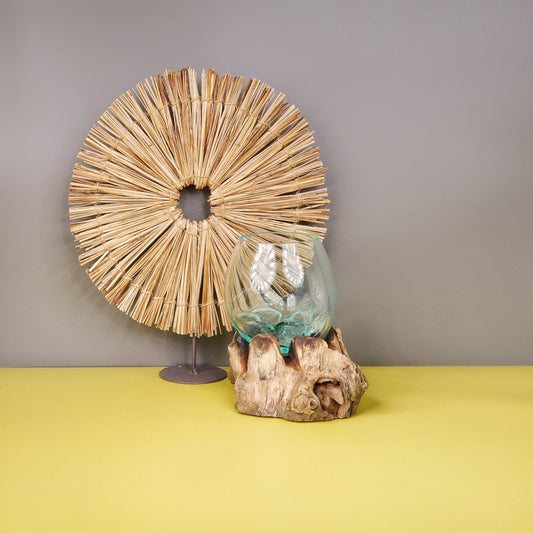 Airplant Holder Root Alvsbyn aus Teakwurzel mit Glas – potflourri