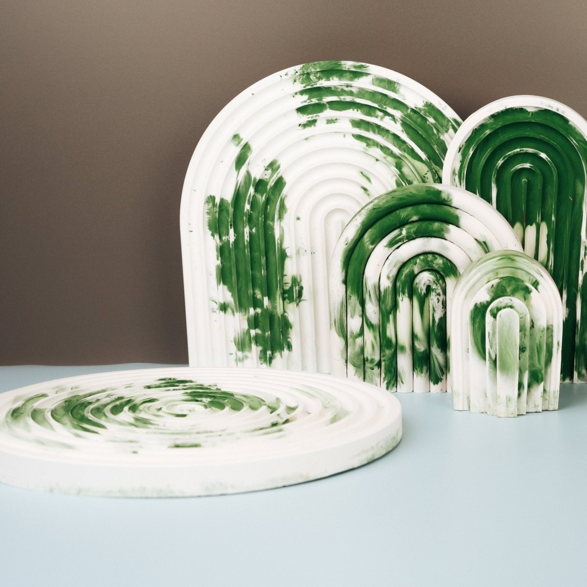Dekoration Circle Green Splash, vielseitig als Tablett einsetzbar