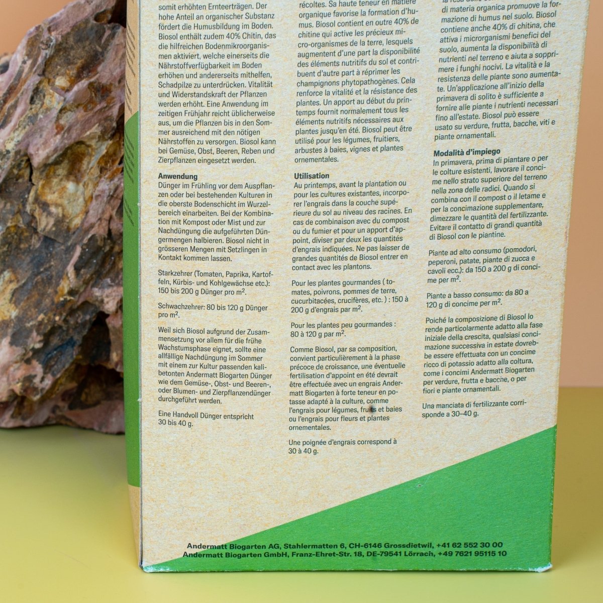 Andermatt Wachstumsbooster Biosol, Granulat in Nahaufnahme