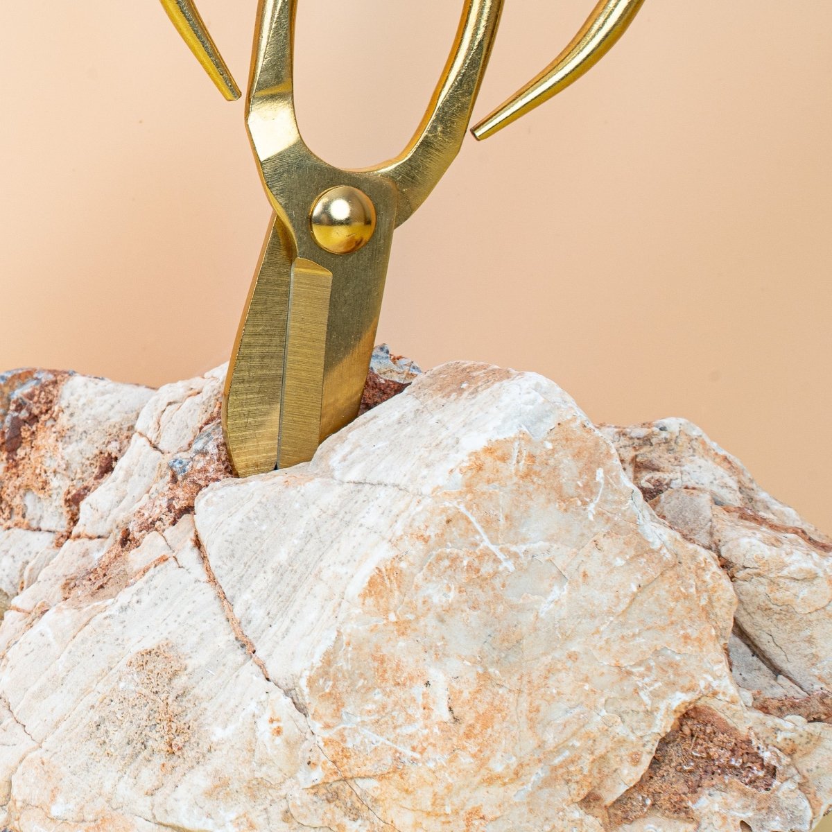Metallschere Retro Gold Botang, ergonomisches Design im Detail