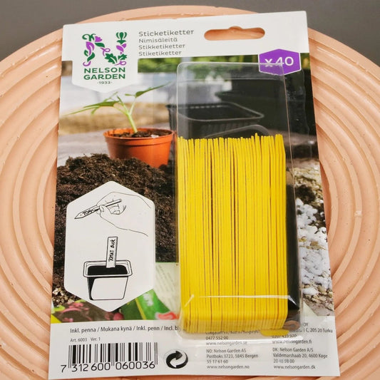 Pflanzenschilder Nelsongarden Gelb mit Beschriftungsstift – potflourri