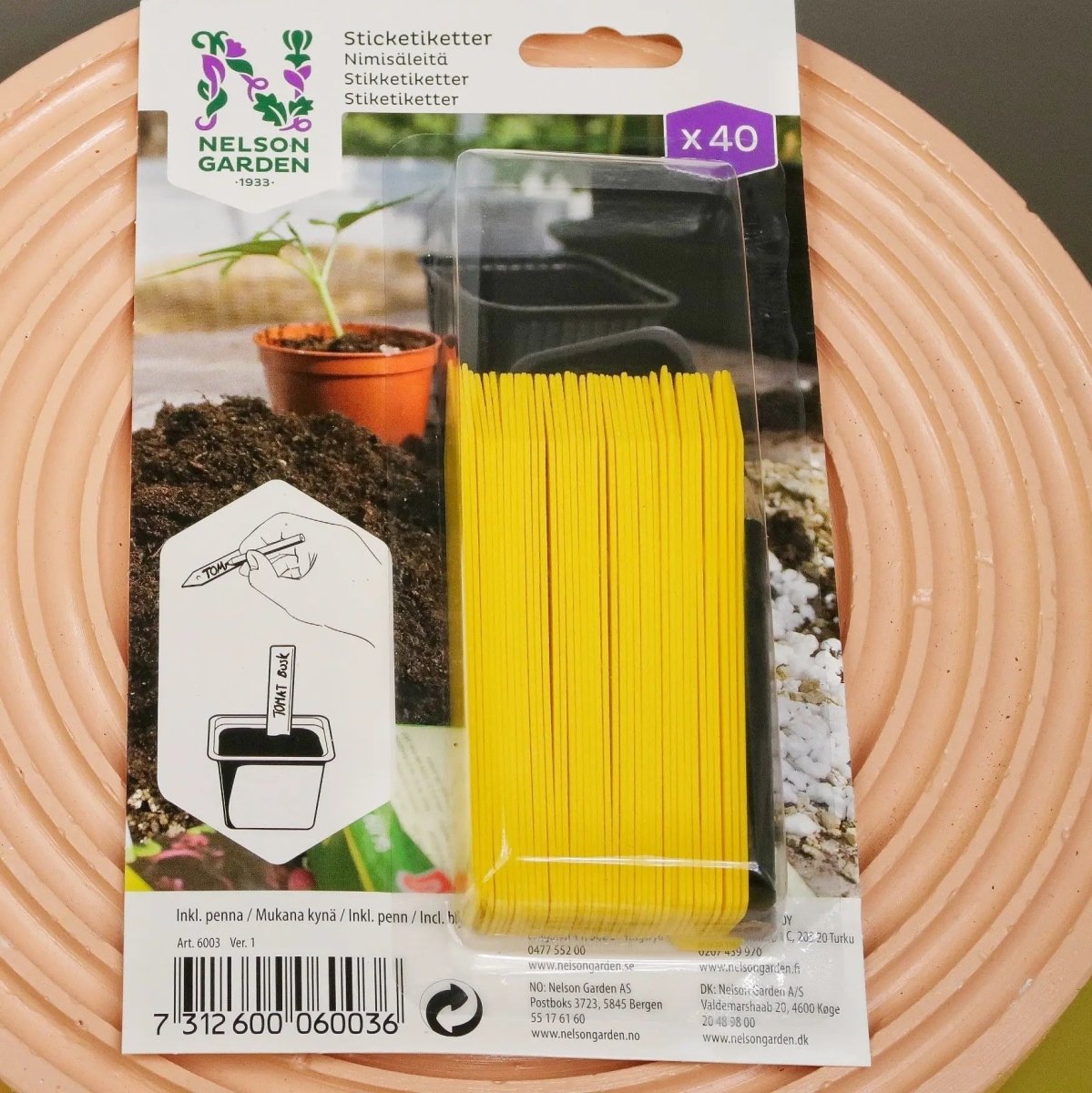 Pflanzenschilder Nelsongarden Gelb, Set mit 40 Stück