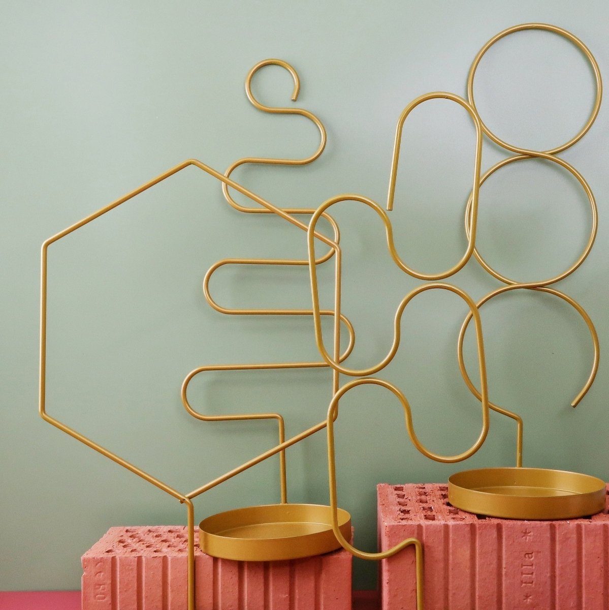 Pflanzenstütze Esschert Geo Stand Gold, Form Snake, Höhe 47 cm