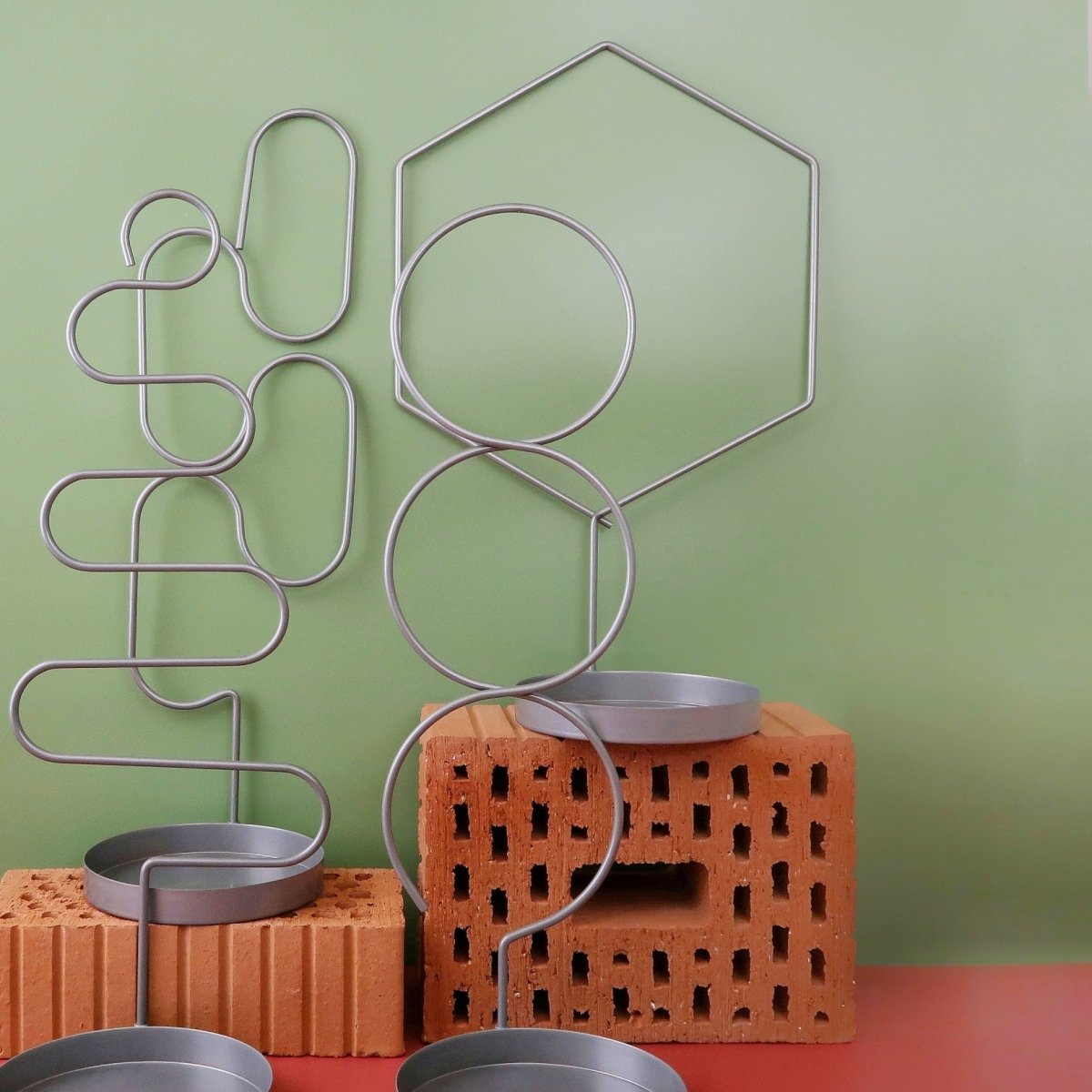 Pflanzenstütze Esschert Geo Stand Silver, Form Hexagon, Höhe 41 cm