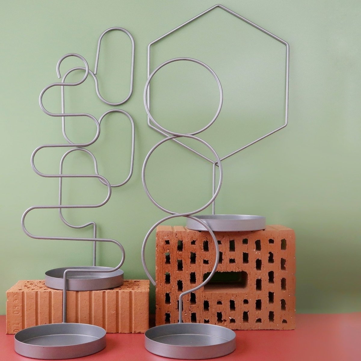 Pflanzenstütze Esschert Geo Stand Silver, Form Snake, Höhe 47 cm