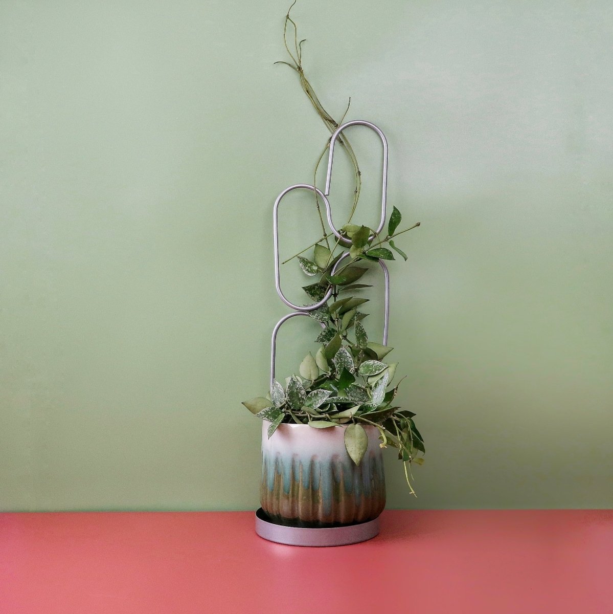 Pflanzenstütze Esschert Geo Stand Silver, Form Elipse, Höhe 47 cm