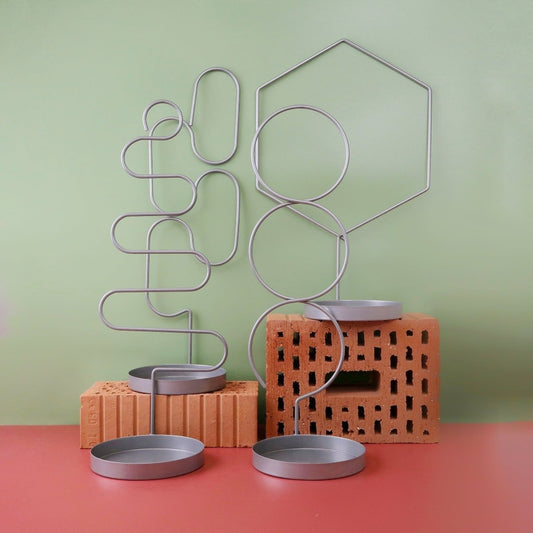 Pflanzenstütze Esschert Geo Stand Silver mit Untersetzer – potflourri