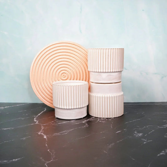 Keramik Übertopf ALBA in Creme-Weiß, 10 cm – potflourri
