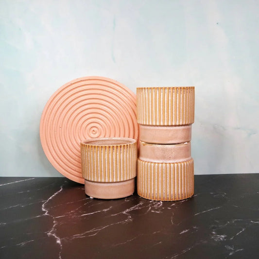 Keramik Übertopf ASTI in rosa Sandton, 10 cm – potflourri
