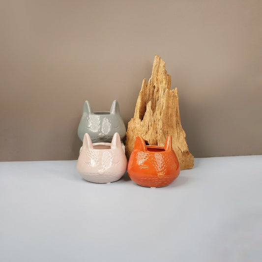 Keramik-Übertopf BILOELA in Fuchs-Form, 7 cm – potflourri