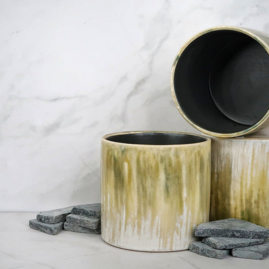 Keramik Übertopf DALVIK in Braun, 12 cm – potflourri