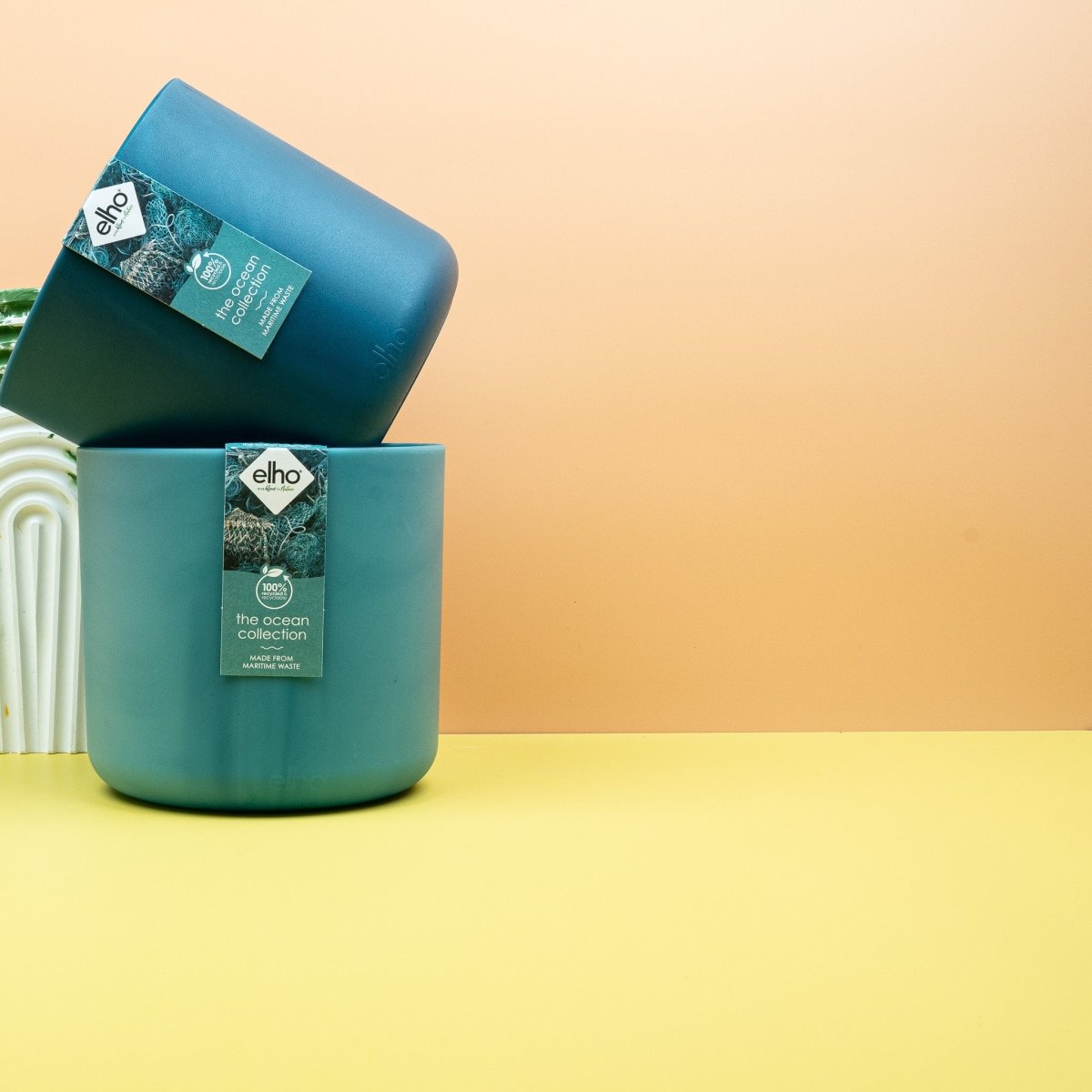 Übertopf Elho Ocean Collection mit Marmoreffekt