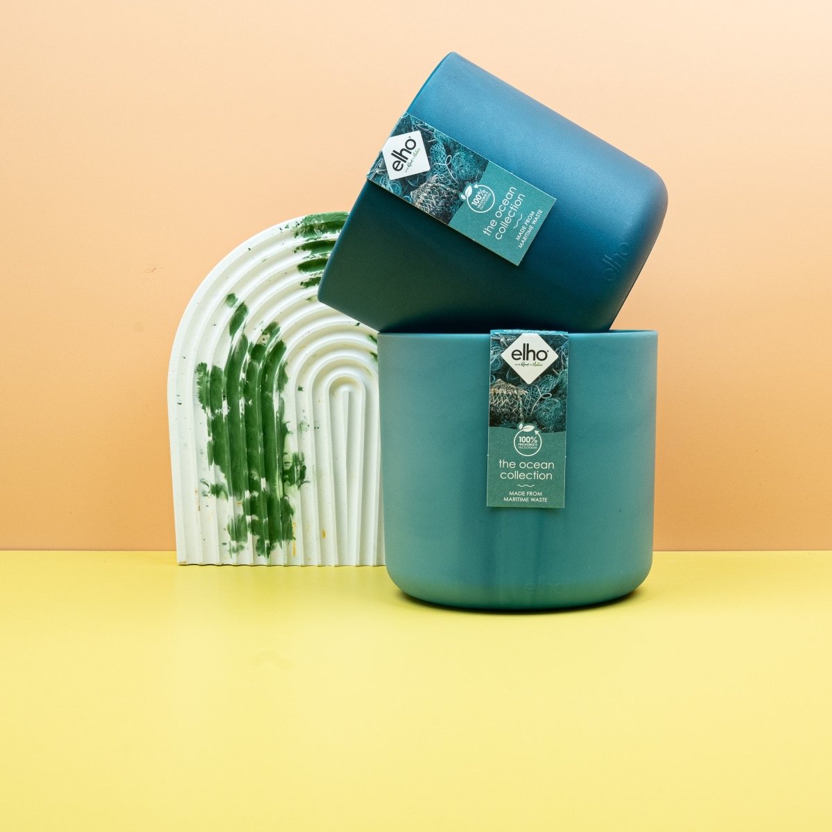 Übertopf Elho Ocean Collection aus recycelten Fischernetzen