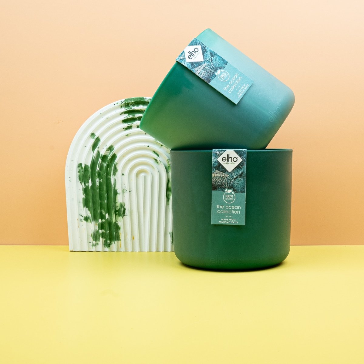 Übertopf Elho Ocean Collection Pazifikgrün, schlichtes Design