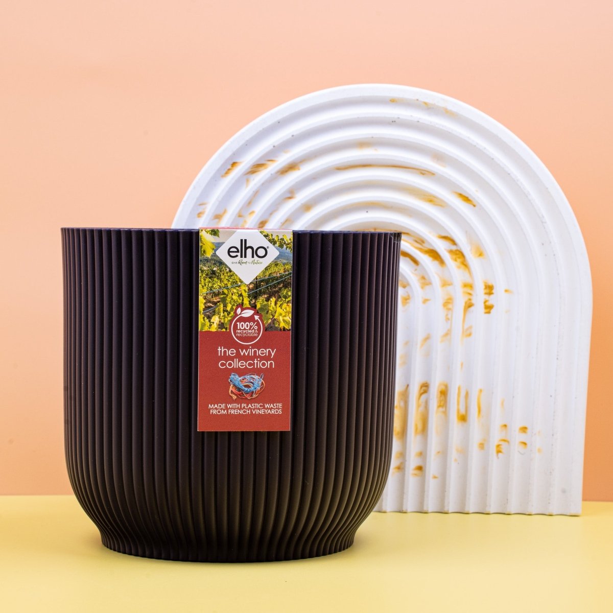 Übertopf Elho The Winery Collection Violett aus recyceltem Kunststoff