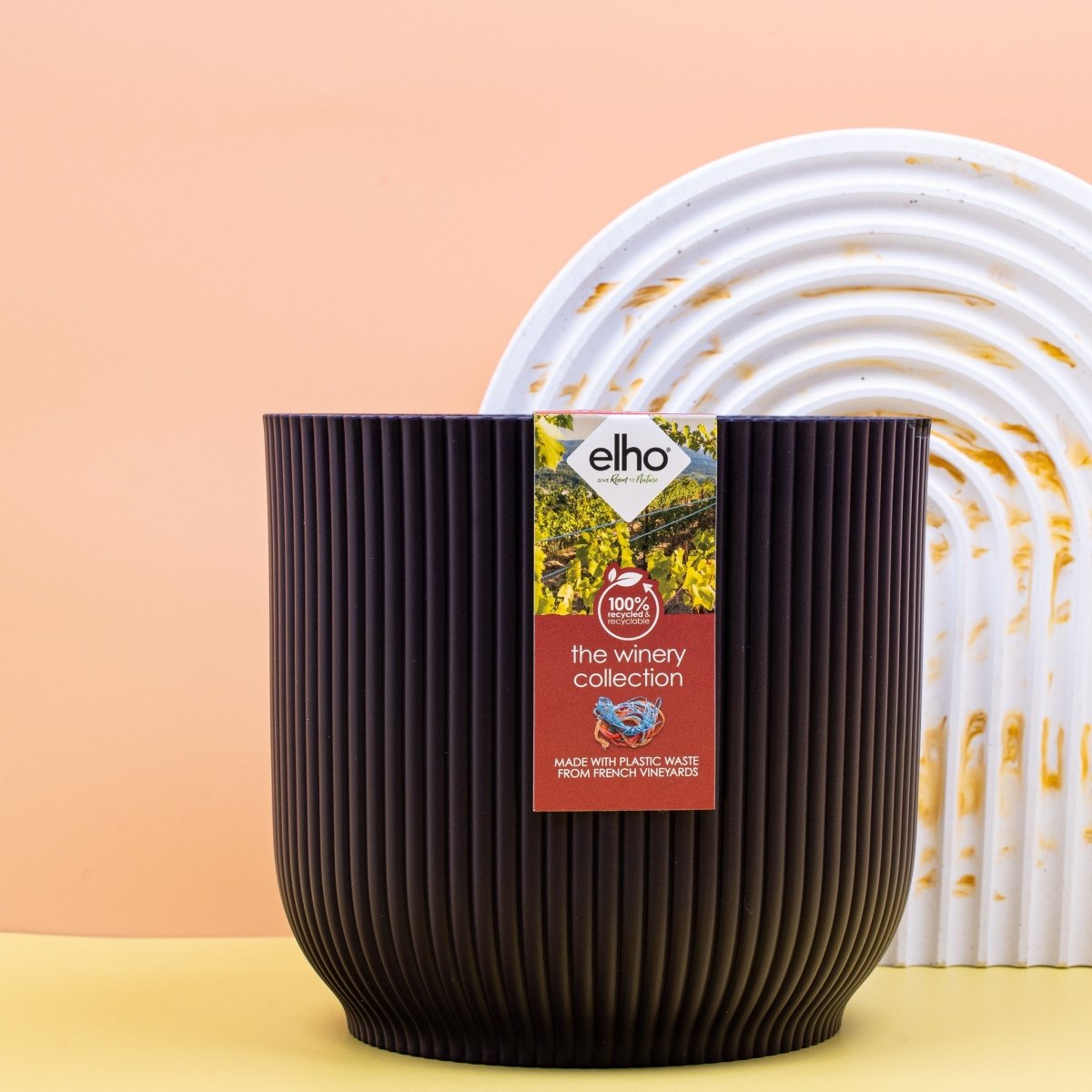 Übertopf Elho The Winery Collection Violett, abgerundete Form