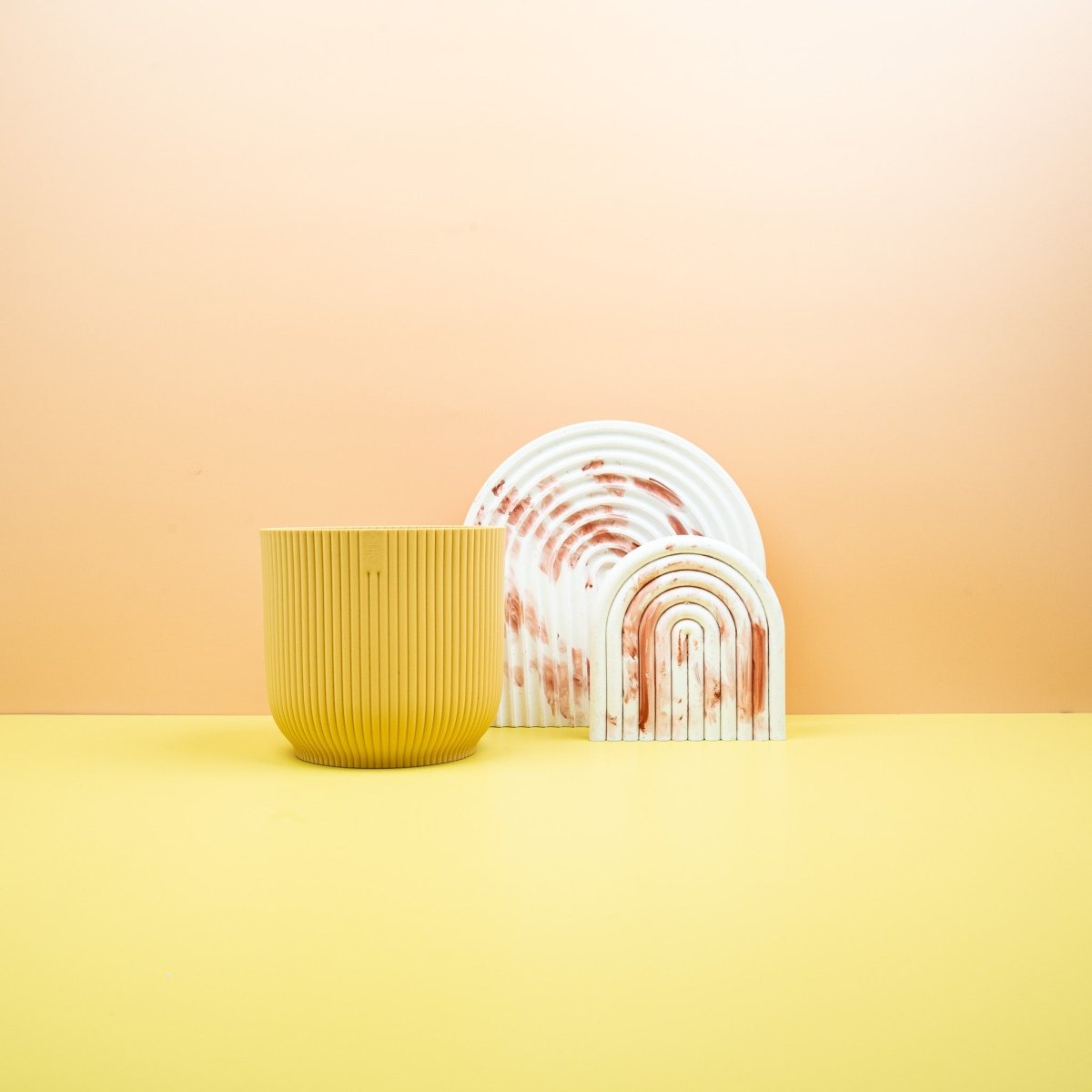 Übertopf Elho Vibes Fold Rund Buttergelb, sanftes Gelb – potflourri