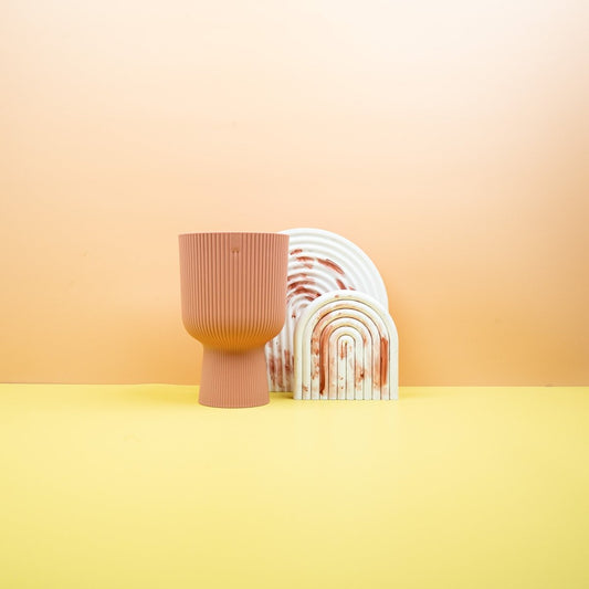 Übertopf Elho Vibes Fold Rund Coupe Zartrosa, leicht gewölbte Form – potflourri