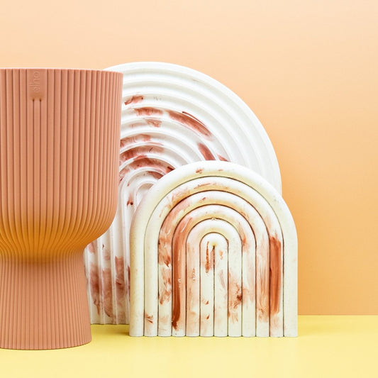Übertopf Elho Vibes Fold Rund Coupe Zartrosa, leicht gewölbte Form – potflourri