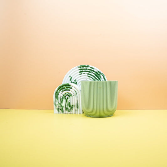 Übertopf Elho Vibes Fold Rund in Sorbetgrün – potflourri