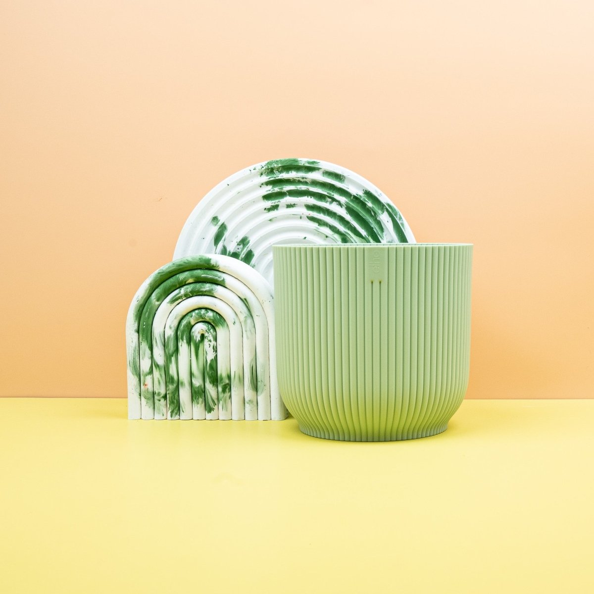 Übertopf Elho Vibes Fold Rund – sanftes Sorbetgrün