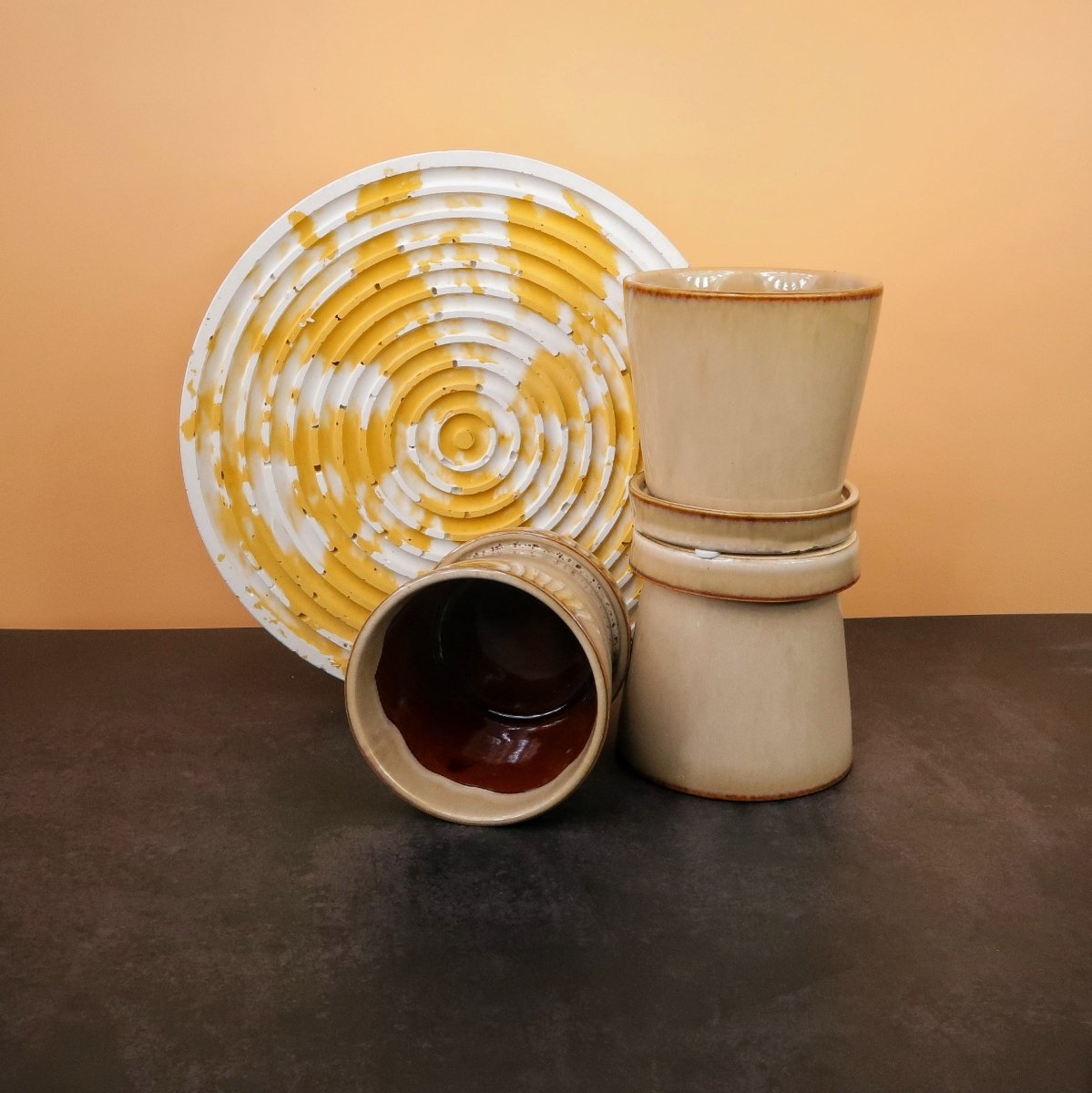 Keramik-Übertopf LUANDA in Beige, 9 cm – potflourri