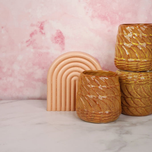 Keramik Übertopf MANRESA in Orange, 7–8 cm – potflourri