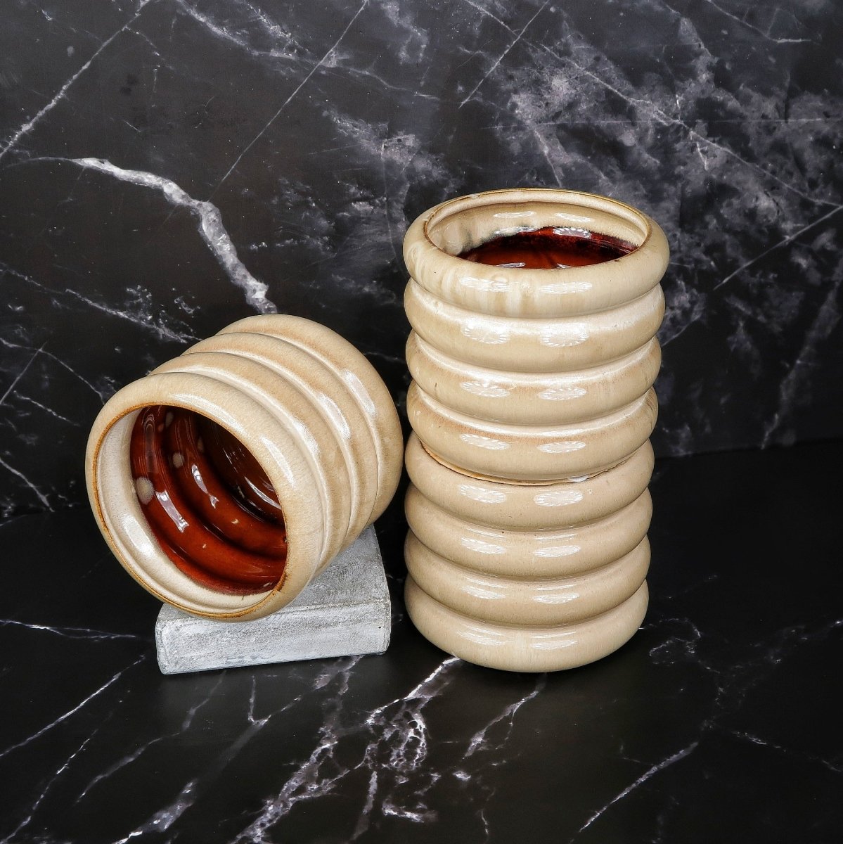 Übertopf MATERA 9 cm aus Keramik mit feiner Lasur