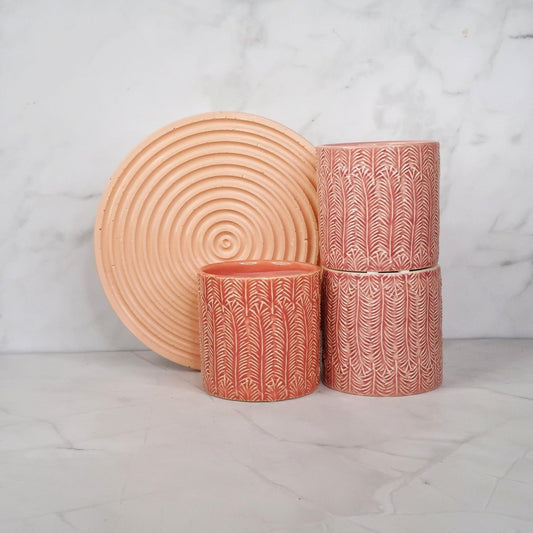 Keramik Übertopf SARAGOSSA in Rosa oder Melone, 10 cm – potflourri