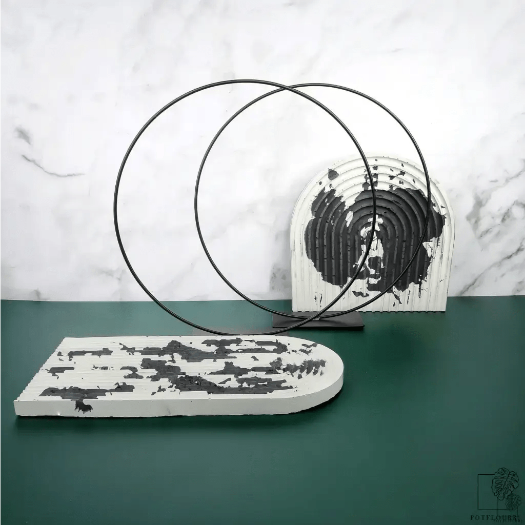 Airplant Holder Ring in Schwarz, Metall – potflourri
