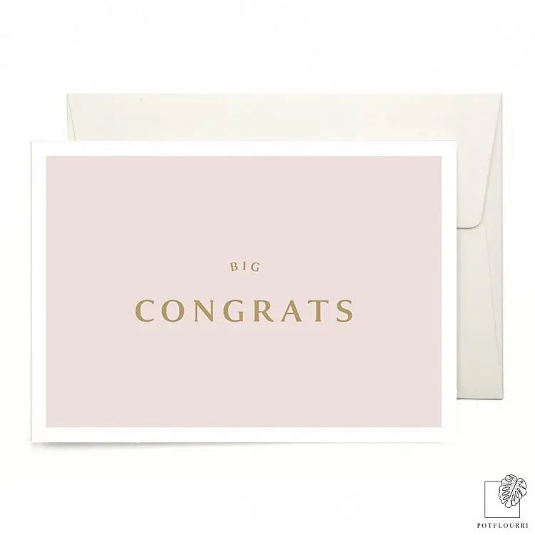 Grußkarte „Big Congrats" aus cremeweißem Recyclingpapier – potflourri