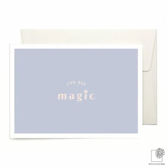 Grußkarte „Magic" aus cremeweißem Recyclingpapier – potflourri