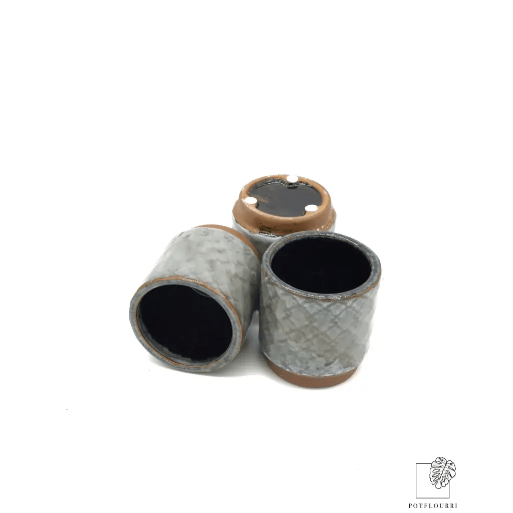 Keramik-Übertopf AALBORG in Grau, 6/9 cm – potflourri