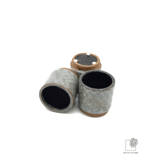 Keramik-Übertopf AALBORG in Grau, 6/9 cm – potflourri