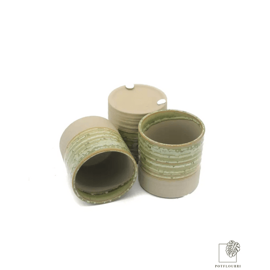 Steingut-Übertopf HJORTDAL mit Farbübergang, 6 cm – potflourri