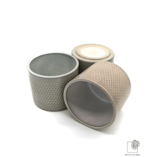 Steingut-Übertopf KEROS, natürlicher Farbton, 12/13 cm – potflourri